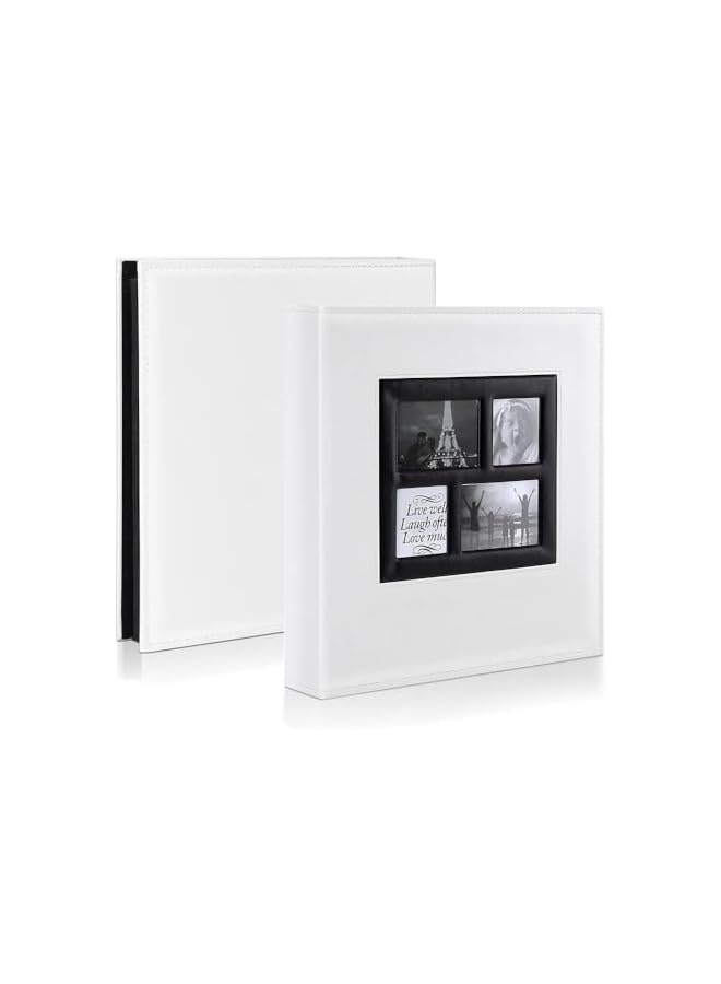 S-TOP Photo Album, 500 4x6In Pockets Photos, Leather Cover Extra Large Capacity Family Wedding Picture Albums Holds 500 Horizontal and Vertical Photos (White) - Image 4