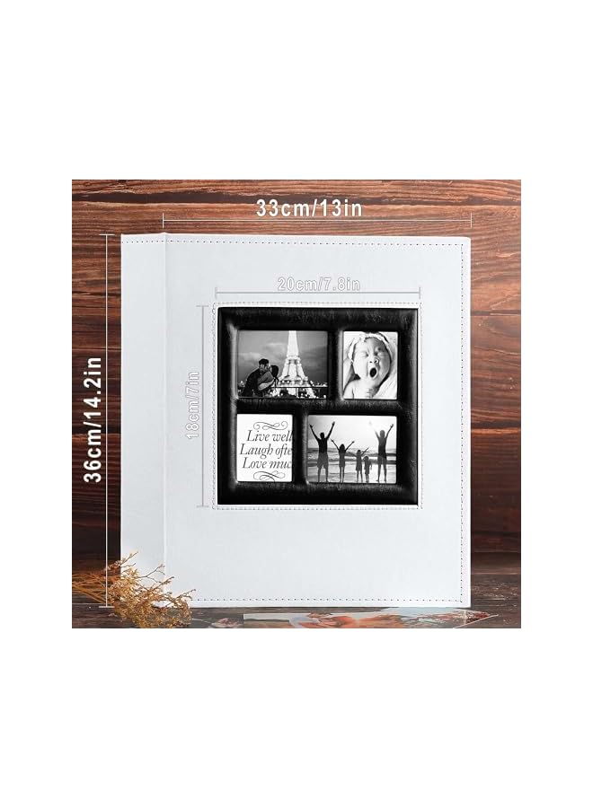 S-TOP Photo Album, 500 4x6In Pockets Photos, Leather Cover Extra Large Capacity Family Wedding Picture Albums Holds 500 Horizontal and Vertical Photos (White) - Image 3