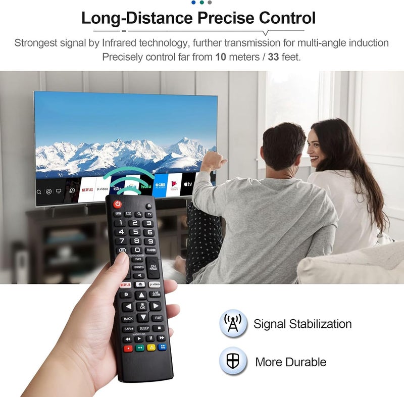 EWO'S جهاز تحكم عن بعد عالمي يناسب جميع أجهزة تلفاز LG الذكية من نوع LCD، LED، OLED، UHD، HDTV، Plasma، Magic 3D، 4K، والتي تعمل بنظام WebOS: AKB75095307، AKB75375604، AKB75675304، AKB74915305، AKB76037601، AKB75675313، AKB75855501، AKB76040302 - Image 4