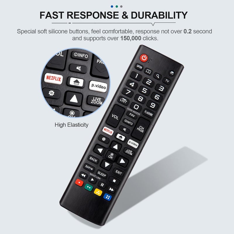 EWO'S جهاز تحكم عن بعد عالمي يناسب جميع أجهزة تلفاز LG الذكية من نوع LCD، LED، OLED، UHD، HDTV، Plasma، Magic 3D، 4K، والتي تعمل بنظام WebOS: AKB75095307، AKB75375604، AKB75675304، AKB74915305، AKB76037601، AKB75675313، AKB75855501، AKB76040302 - Image 5