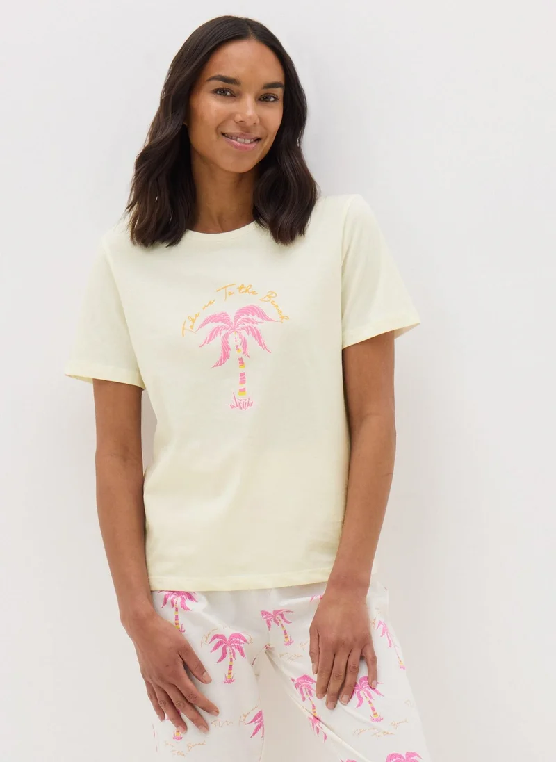Matalan Cream Miami Pyjama Top