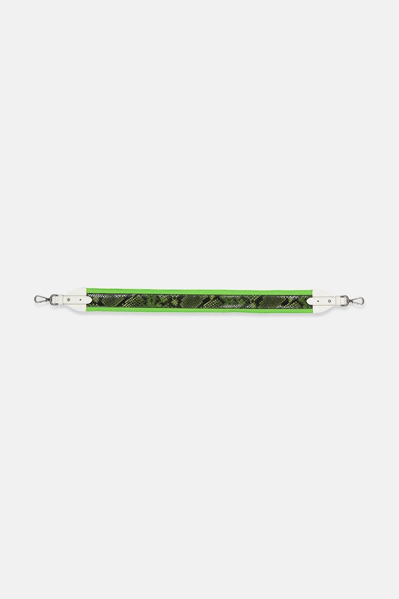 JOHN RICHMOND Unisex Mesh Snake Skin Pattern Shoulder Strap, Green and Black - Image 1