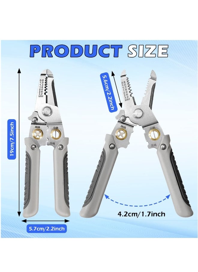 Generic Multifunction Wire Stripper, 6 in 1 Special Wire Stripper Tool for Electrician, Stainless Steel Wire Stripper, Multifunction Wire Pliers for Stripping Cutting Electric Cable Stripper Crimping  - Image 5