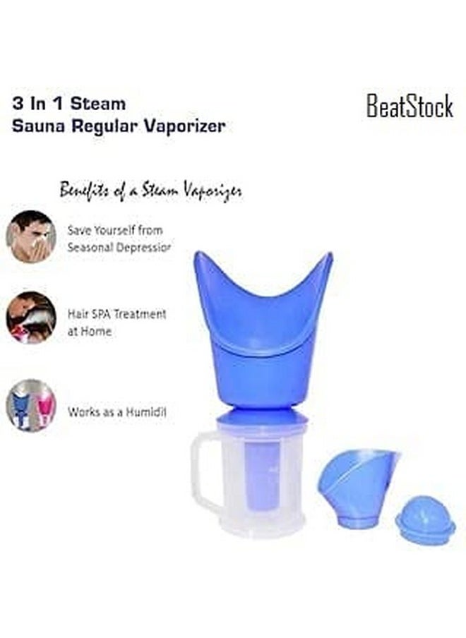 BeatStock BeatStock, Vaporizer with 3 Attachments Facial Sauna Steamer, Nose Steamer, Cough Steamer, Nozzle Inhaler, Nose Vaporiser, steamer, vaporizer (Blue)  - Image 2