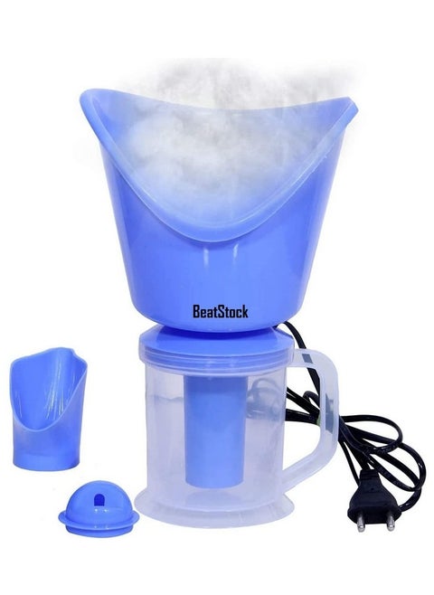 BeatStock, Vaporizer with 3 Attachments Facial Sauna Steamer, Nose Steamer, Cough Steamer, Nozzle Inhaler, Nose Vaporiser, steamer, vaporizer (Blue)