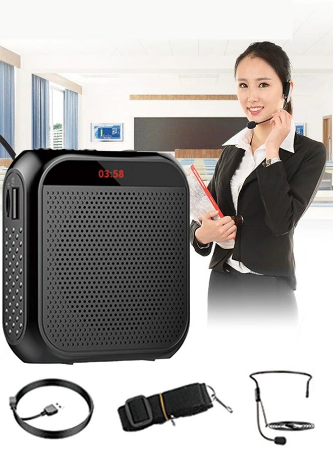 Beauenty Adaptive Voice Amplifier With Flexibly Adjustable Belt, Portable and Rechargeable Speaker With LED Indicator Light, Shockproof and Tangle-Proof Loudspeaker, Suitable for Tour Groups, Seminars, and P - Image 1