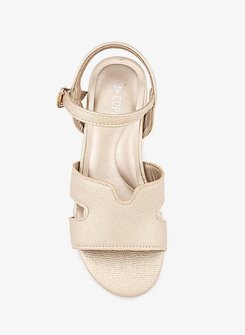 Cuple Gold Girls Flat Ankle Strap Sandals for Women | Best Price UAE