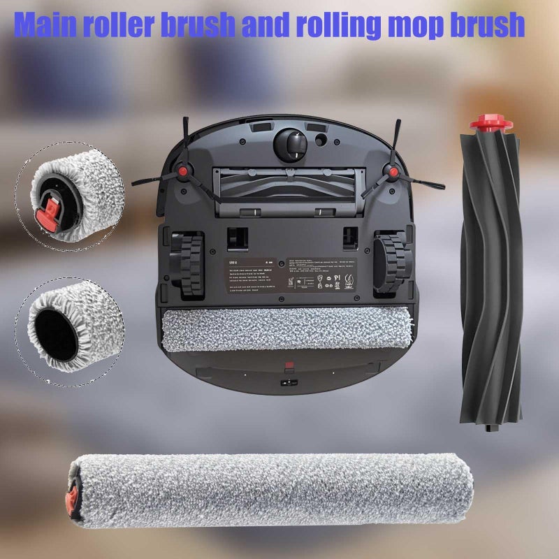 JoyBros Omni S1 Pro Replacement Parts Accessories for Eufy Omni S1/S1 Pro Robot Vacuum: Main Brush X1, Side Brush X6, Washable Filter X4, Dust Bag X4, Rolling Mop X3 17-Pack - Image 3