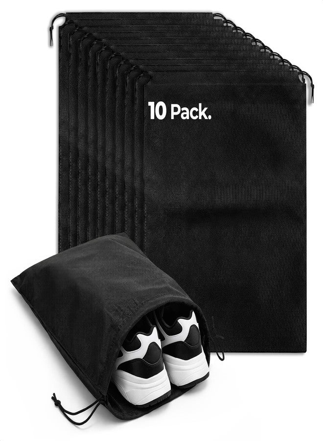LAGARTO 10 Pcs Travel Shoe Bags for Packing in Suitcase - 15.75” x 11.80” Lightweight Breathable Drawstring Shoe Bags for Storage - Dust-Proof Organizer for Sneakers, Heels, Sandals, Gym and Dance Shoes - Image 1