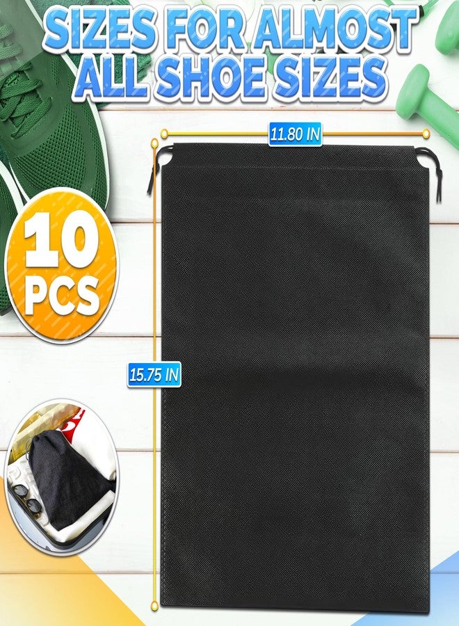 LAGARTO 10 Pcs Travel Shoe Bags for Packing in Suitcase - 15.75” x 11.80” Lightweight Breathable Drawstring Shoe Bags for Storage - Dust-Proof Organizer for Sneakers, Heels, Sandals, Gym and Dance Shoes - Image 2