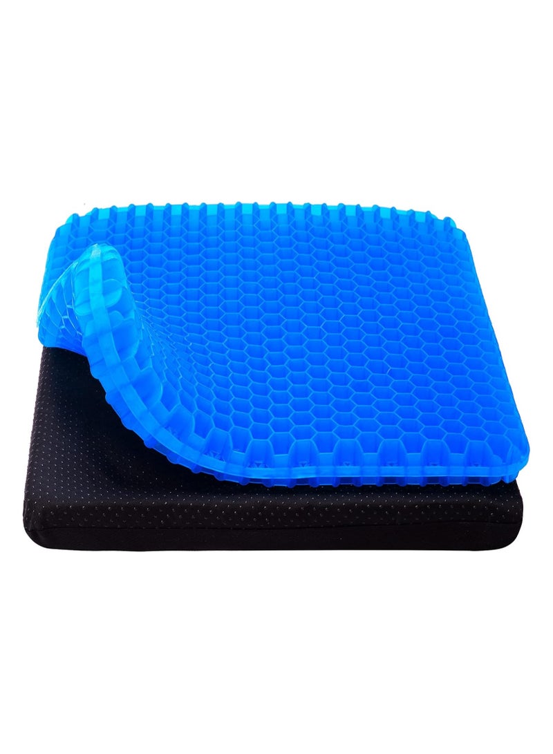 عام وسادة جل تبريد للمقعد، وسادة مقعد سميكة كبيرة مسامية على شكل قرص عسل بتصميم ممتص للضغط مع غطاء غير قابل للانزلاق وسادة جل للمكتب - Image 1