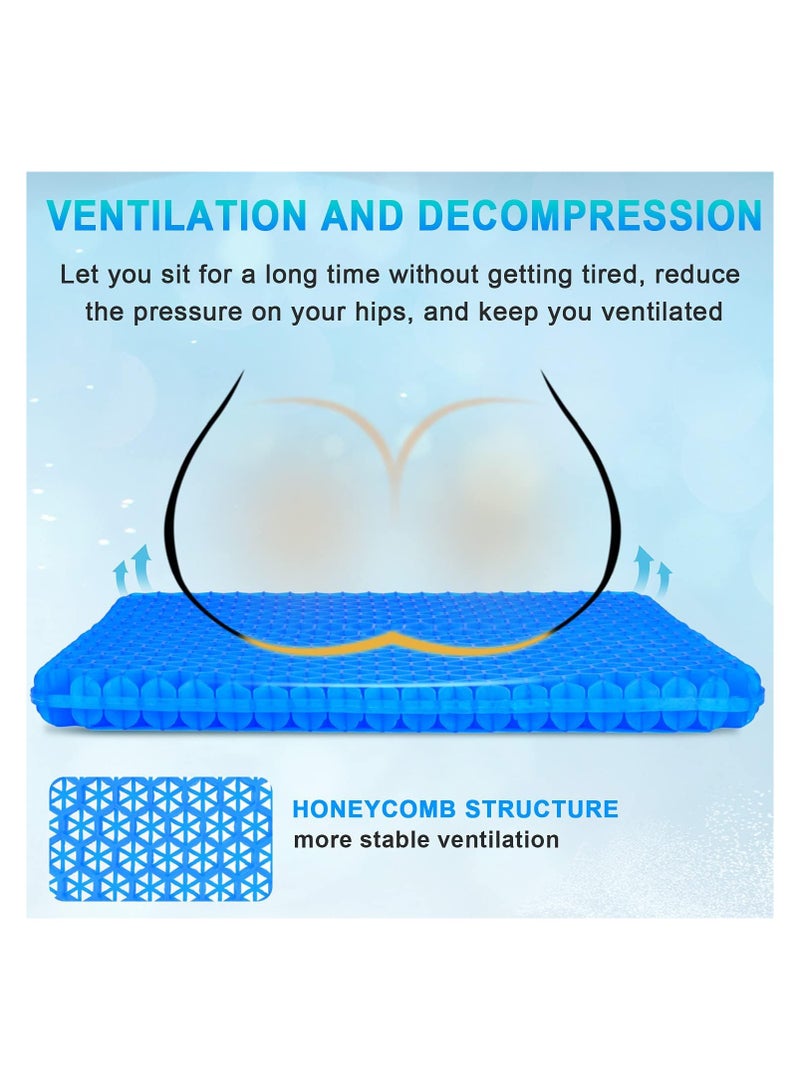 عام وسادة جل تبريد للمقعد، وسادة مقعد سميكة كبيرة مسامية على شكل قرص عسل بتصميم ممتص للضغط مع غطاء غير قابل للانزلاق وسادة جل للمكتب - Image 2