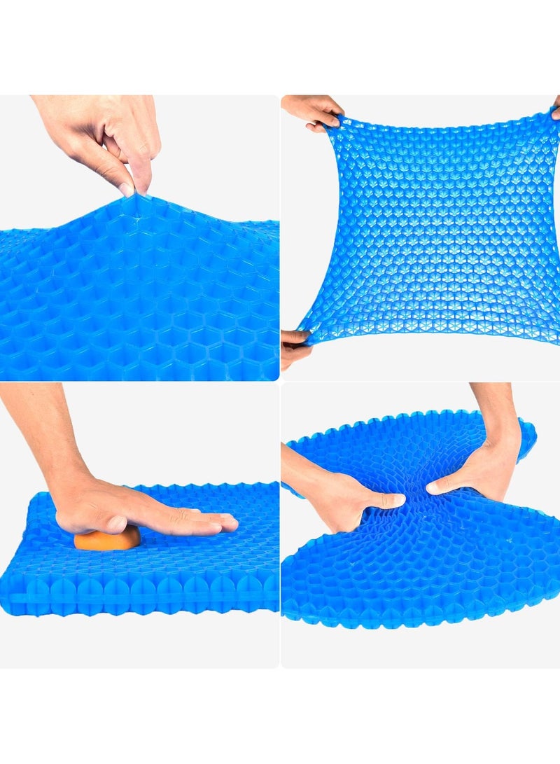 عام وسادة جل تبريد للمقعد، وسادة مقعد سميكة كبيرة مسامية على شكل قرص عسل بتصميم ممتص للضغط مع غطاء غير قابل للانزلاق وسادة جل للمكتب - Image 3