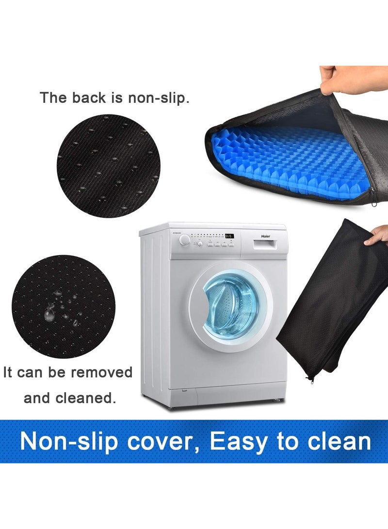 عام وسادة جل تبريد للمقعد، وسادة مقعد سميكة كبيرة مسامية على شكل قرص عسل بتصميم ممتص للضغط مع غطاء غير قابل للانزلاق وسادة جل للمكتب - Image 4