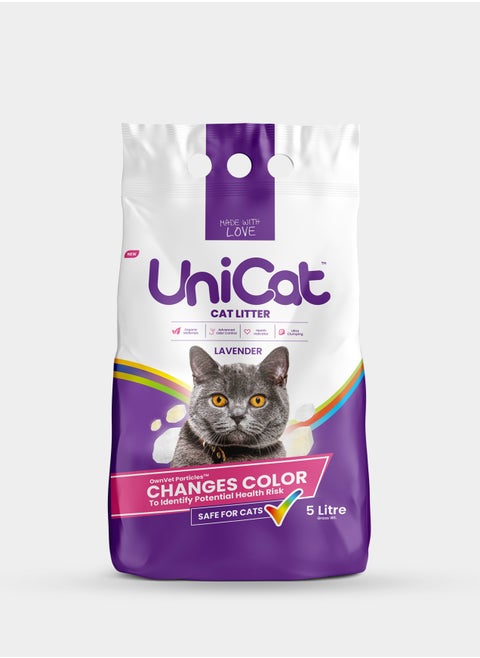 Unicat Cat litter with health indicator 5 Liter Lavender