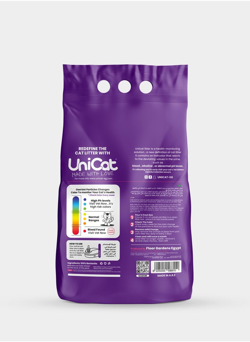 Unicat Cat litter with health indicator 5 Liter Lavender