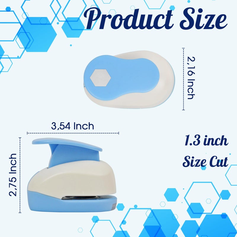 ECOHU Hexagon Punch for Paper Crafts, Size 1.3-Inch, Hexagon Hole Cutter, Hexagon Shape for Greeting Card Making, Handmade Scrapbooking, DIY Arts - Image 2