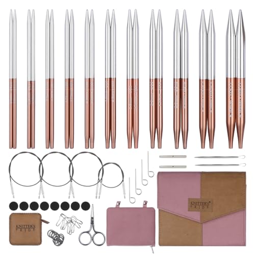 Knitter's Pride Knitter’s Pride Rosemist Regal Interchangeable Needle Set 5"" (13cm) – 11 US Sizes (2.5 to 11) - Image 1