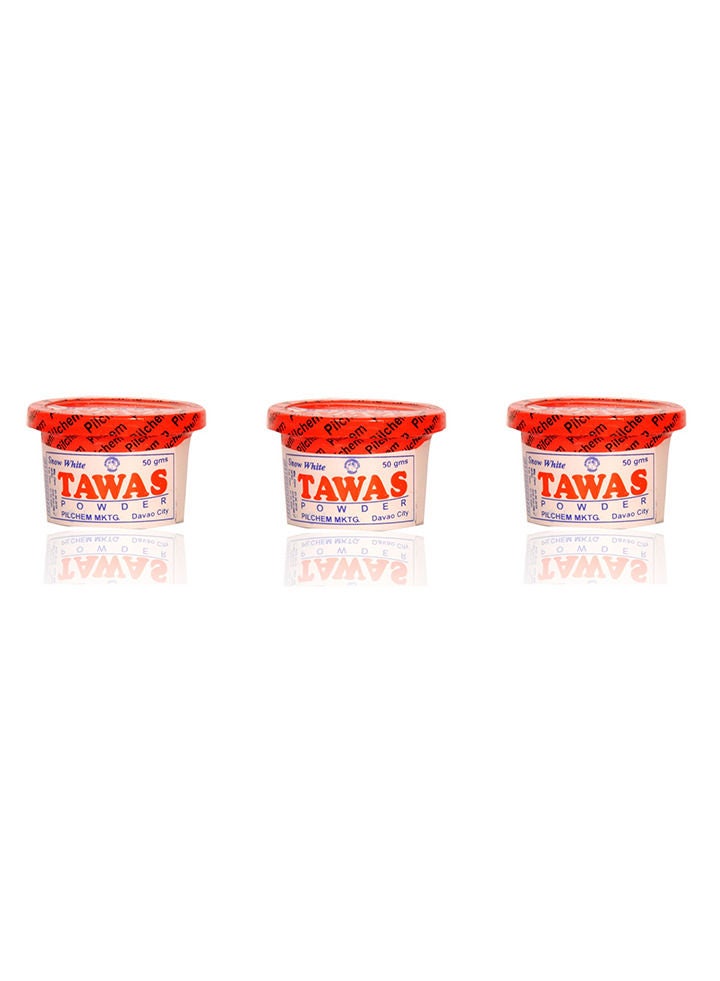 Snow White Tawas Deodorant Powder 3 Pieces 50g