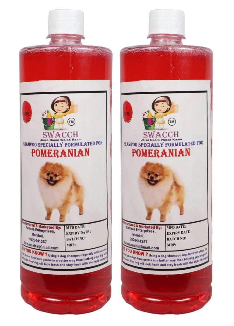 swacch Shampoo | Puppy Safe Shampoo | Pomeranian Dog Shampoo (1 Litre) (Pack of 2) Strawberry + Medium White Bone | Dog Chew Bones | Teething chew Toy | Dental Teething |Combo Pack - Image 2