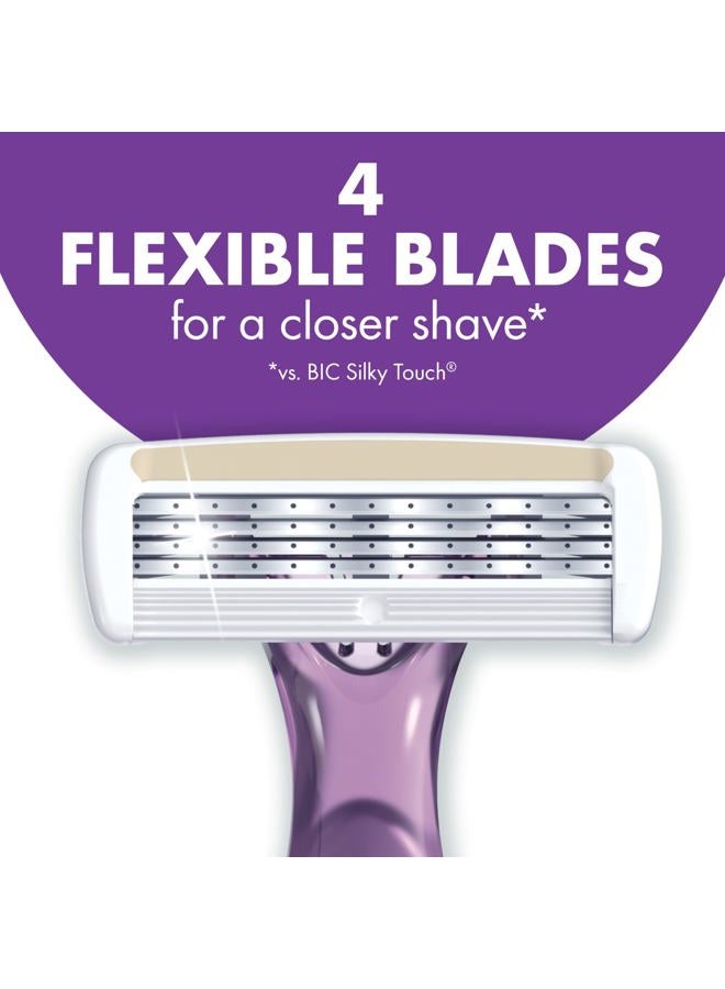 BIC Soleil Escape Women's Disposable 4-Blade Razors, Perfect Bikini Line Razor, Lavender & Eucalyptus Scented Handles, 4-Pack - Image 3