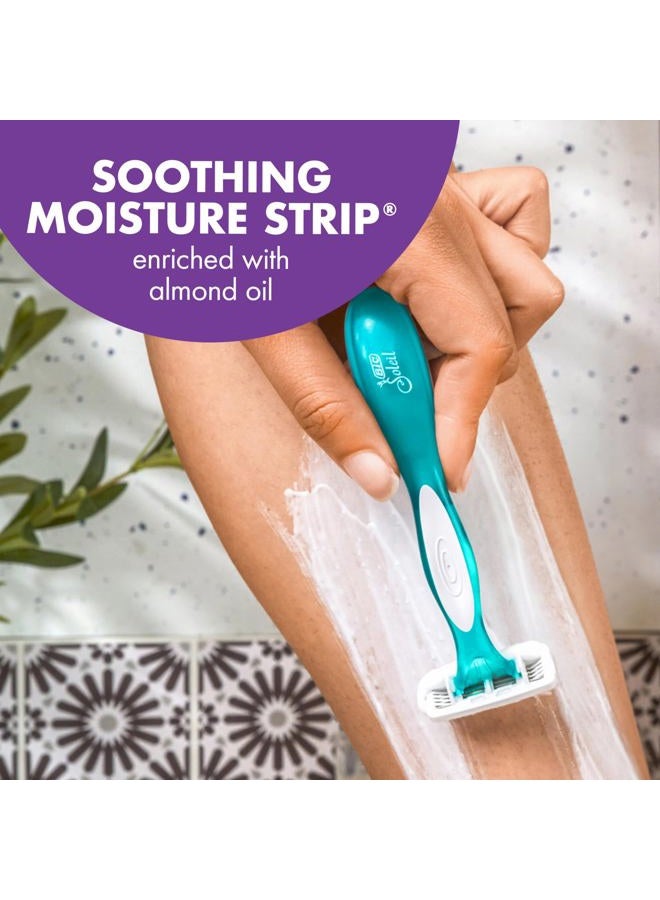 BIC Soleil Escape Women's Disposable 4-Blade Razors, Perfect Bikini Line Razor, Lavender & Eucalyptus Scented Handles, 4-Pack - Image 4