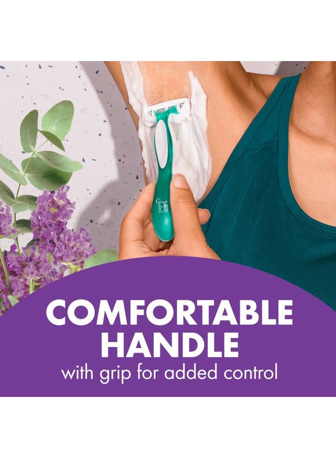 BIC Soleil Escape Women's Disposable 4-Blade Razors, Perfect Bikini Line Razor, Lavender & Eucalyptus Scented Handles, 4-Pack - Image 5