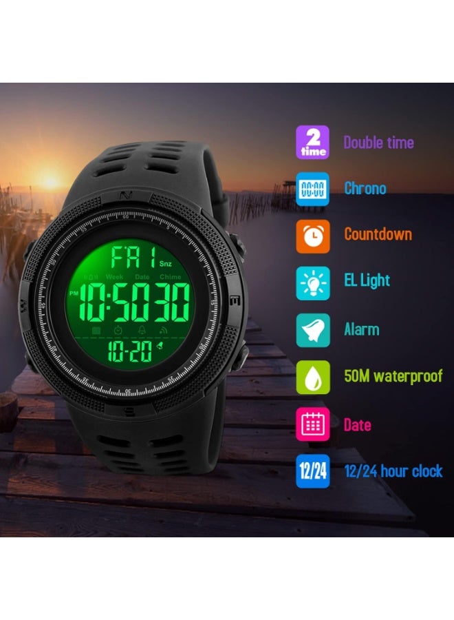 SKMEI Men's/Boys Digital Sports Watch, Waterproof, Military-Grade Stopwatch, Countdown Timer, Automatic Date, Alarm Clock - Image 5