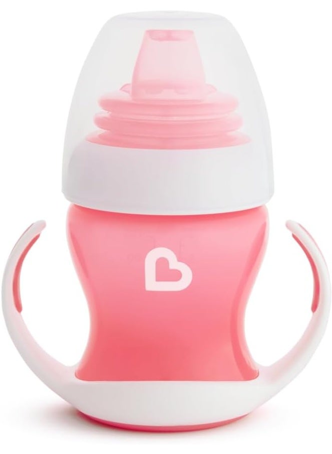 erorex Gentle Transition Trainer Cup 120ml (4oz) - Spout Training Cup for Babies 4+ Months, Leak-Proof with Anti-Slip Handles, Pink - Image 1