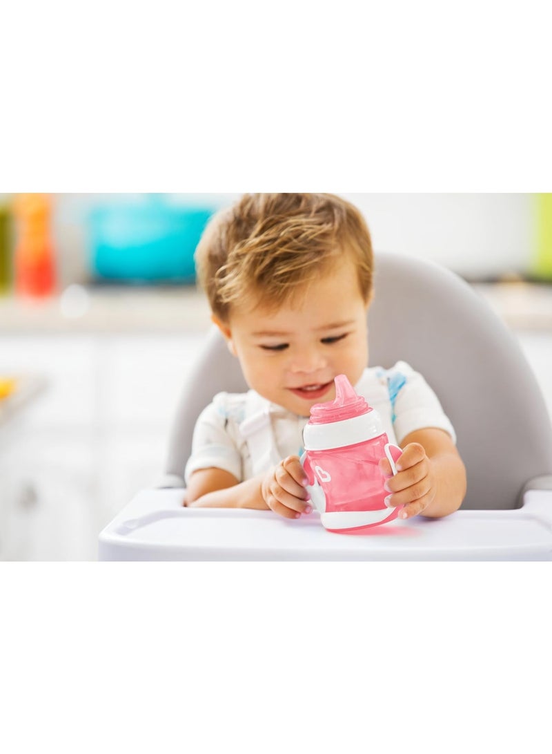 erorex Gentle Transition Trainer Cup 120ml (4oz) - Spout Training Cup for Babies 4+ Months, Leak-Proof with Anti-Slip Handles, Pink - Image 4