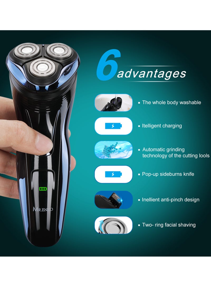 MR.ENZO Electric Razor for Men, Mens Electric Shavers, Rechargeable Electric Razor Shaving Machines, with Pop-up Trimmer, 3D Floating Head - Image 2