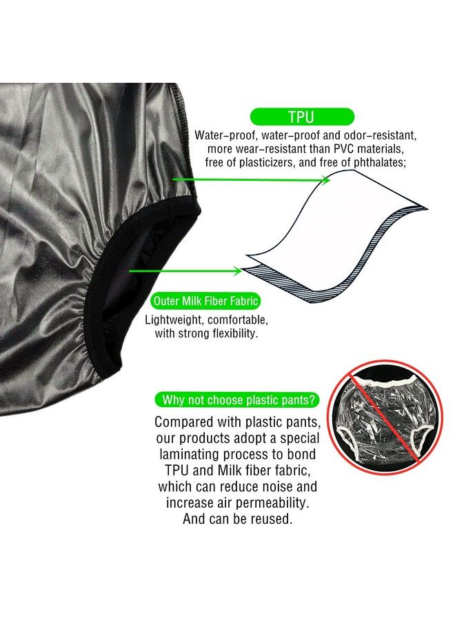 AQX Adult Cloth Diaper Cover For Incontinence Active Waterproof Leakproof Latex Pants Noiseless Reusable Washable Pull Up Plastic Pants (No Cotton Inside L)  - Image 4