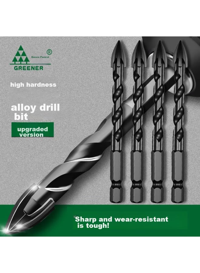 GREENER Lülin Ceramic Tile Cross Drill Bit, High Hardness, Four-blade Impact Drill, For Drilling Concrete And Glass, Specialized For Rapid Chip Removal - Image 2