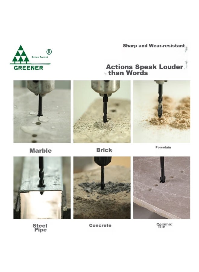 GREENER Lülin Ceramic Tile Cross Drill Bit, High Hardness, Four-blade Impact Drill, For Drilling Concrete And Glass, Specialized For Rapid Chip Removal - Image 4