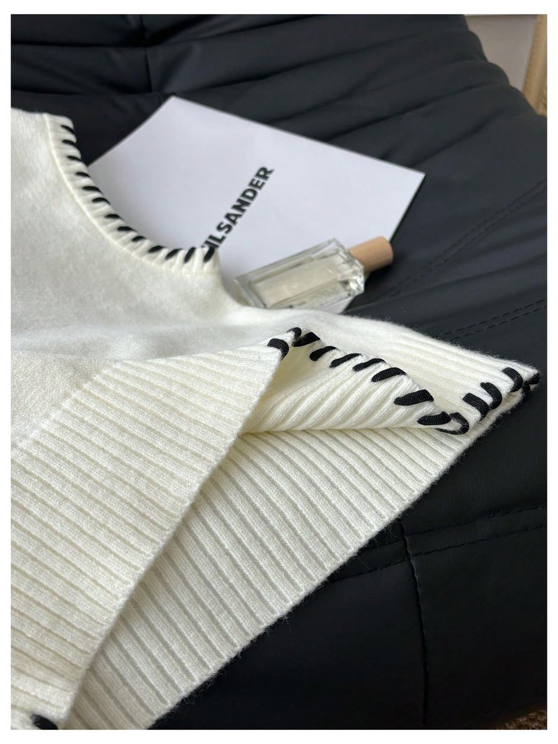 Verdusa Women's Sleeveless Sweater Old Money Ribbed Knit Pullover Binding Casual Tank Top Apricot Small - Image 4