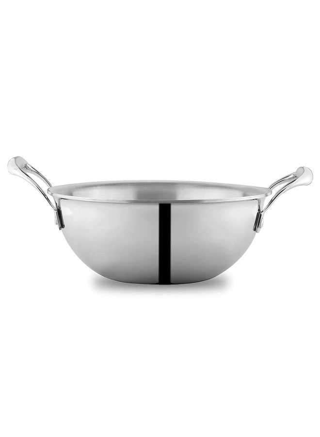 ATTIL - Triply Stainless Steel Kadai for Kitchen with Induction Base Kadhai and Heavy Duty Kadhai (Kadai, 26cm - 3 LTR.) - Image 1