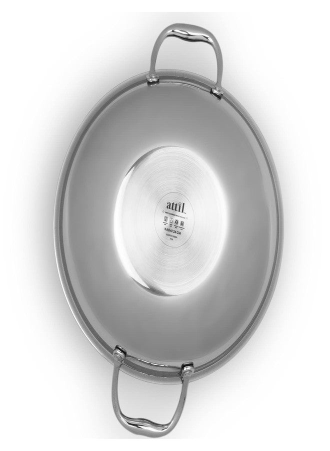 ATTIL - Triply Stainless Steel Kadai for Kitchen with Induction Base Kadhai and Heavy Duty Kadhai (Kadai, 26cm - 3 LTR.) - Image 4