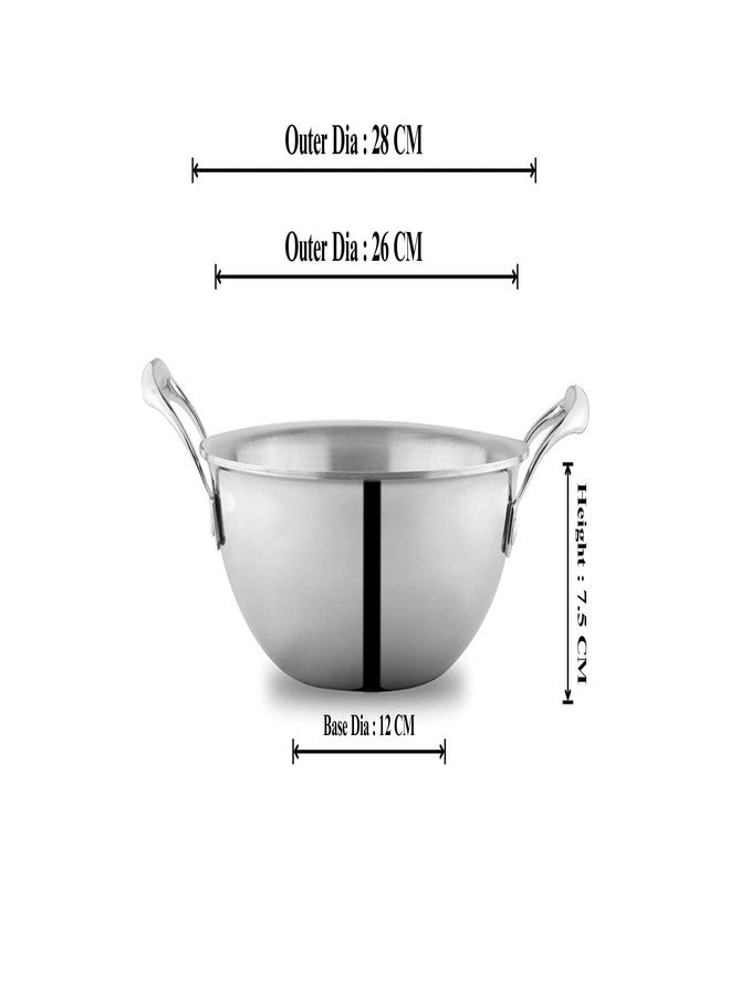 ATTIL - Triply Stainless Steel Kadai for Kitchen with Induction Base Kadhai and Heavy Duty Kadhai (Kadai, 26cm - 3 LTR.) - Image 2