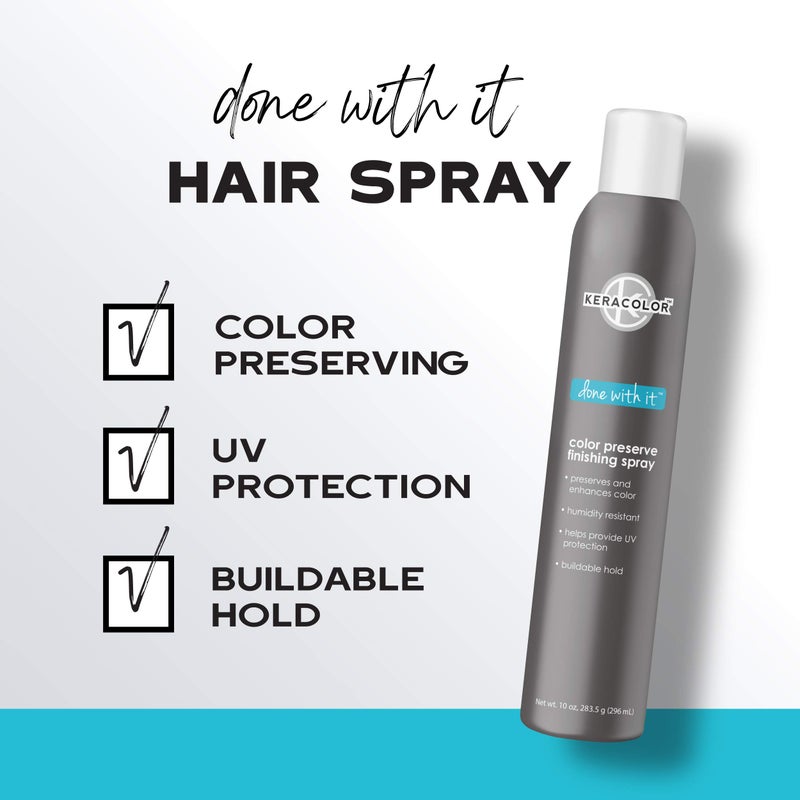 KERACOLOR Color Preserving Finishing Hair Spray, Keratin Infused UV Protection, Color Enhancement, Buildable Hold, 10 Fl Oz - Image 2