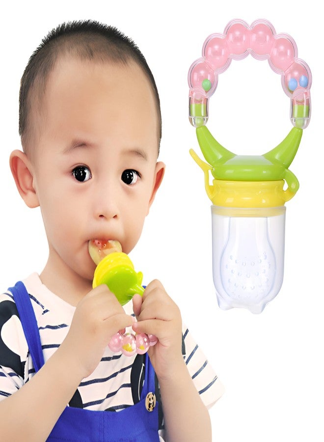 Bembika Baby Nibbler Ring Pink Color, Baby Nibbler Pacifier, Baby Pacifier Food Nibbler, Baby Feeding Accessories Medium Size (6-9 Months Baby) - Image 1