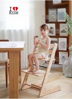 I LOVE KIDS STOKKE Baby High Chair,Adjustable Growth Chair,Wooden Dining Chair,Study Chair,Suitable For Ages 6 Months-18 (wood color)  - Image 4