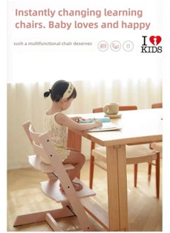 I LOVE KIDS STOKKE Baby High Chair,Adjustable Growth Chair,Wooden Dining Chair,Study Chair,Suitable For Ages 6 Months-18 (wood color)  - Image 2