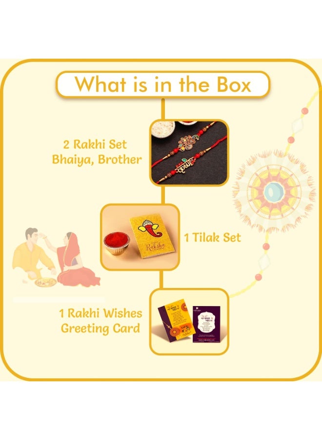 CraftVatika Krishna Rakhi for Brother Peacock Rakhi for Brother Rakhi Set of 2 for Bhaiya Kids Boy Rakhi with Greeting Card  - Image 3
