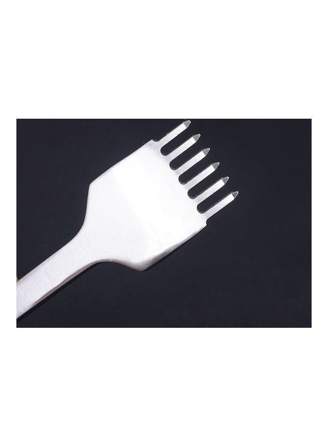 NIBEMINENT 4-Piece Stitching Chisel Punch Tool Set Silver - Image 5