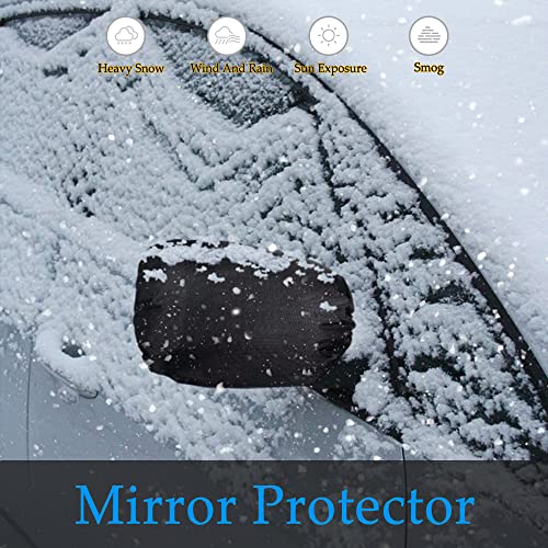ASUBHA 2PCS Side Mirror Covers, Car Mirror Protector, Waterproof Snow Rearview Cover Protects from Ice Snow Frost Dew Rain Bird Poop, Car Accessories Auto Rearview Protection Cover for Most Vehicles - Image 5