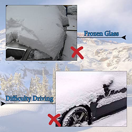 ASUBHA 2PCS Side Mirror Covers, Car Mirror Protector, Waterproof Snow Rearview Cover Protects from Ice Snow Frost Dew Rain Bird Poop, Car Accessories Auto Rearview Protection Cover for Most Vehicles - Image 4