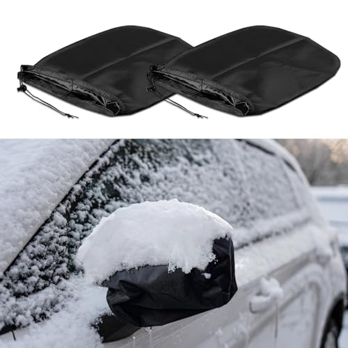 ASUBHA 2PCS Side Mirror Covers, Car Mirror Protector, Waterproof Snow Rearview Cover Protects from Ice Snow Frost Dew Rain Bird Poop, Car Accessories Auto Rearview Protection Cover for Most Vehicles - Image 1