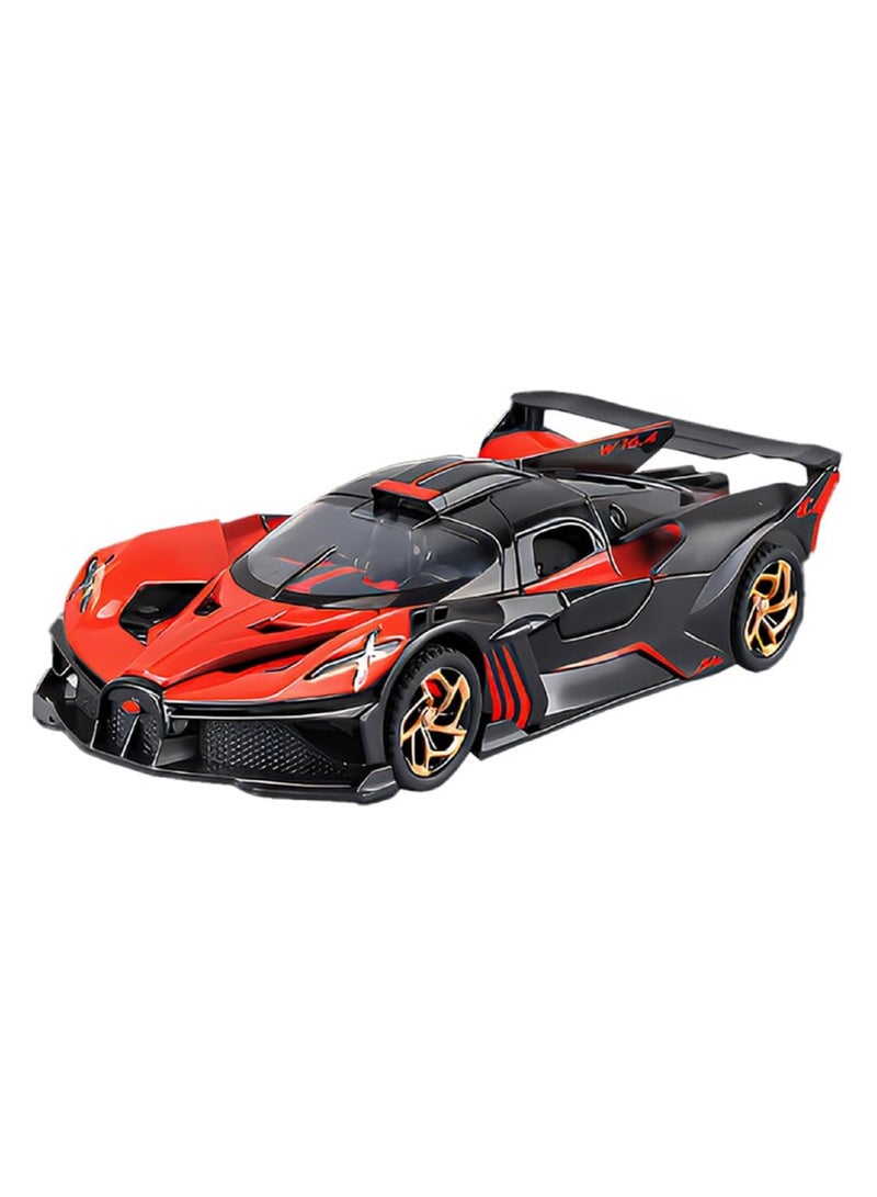 HALAMODO 1:32 Alloy Hyper Flame Sports Car Model , With Light & Sound Pull-Back Toy , Opening Doors ，Model Car for Kids Boy Girl Gift ，Collectible Display , Red ，15.5 cm*6.7 cm*3.6 cm - Image 1