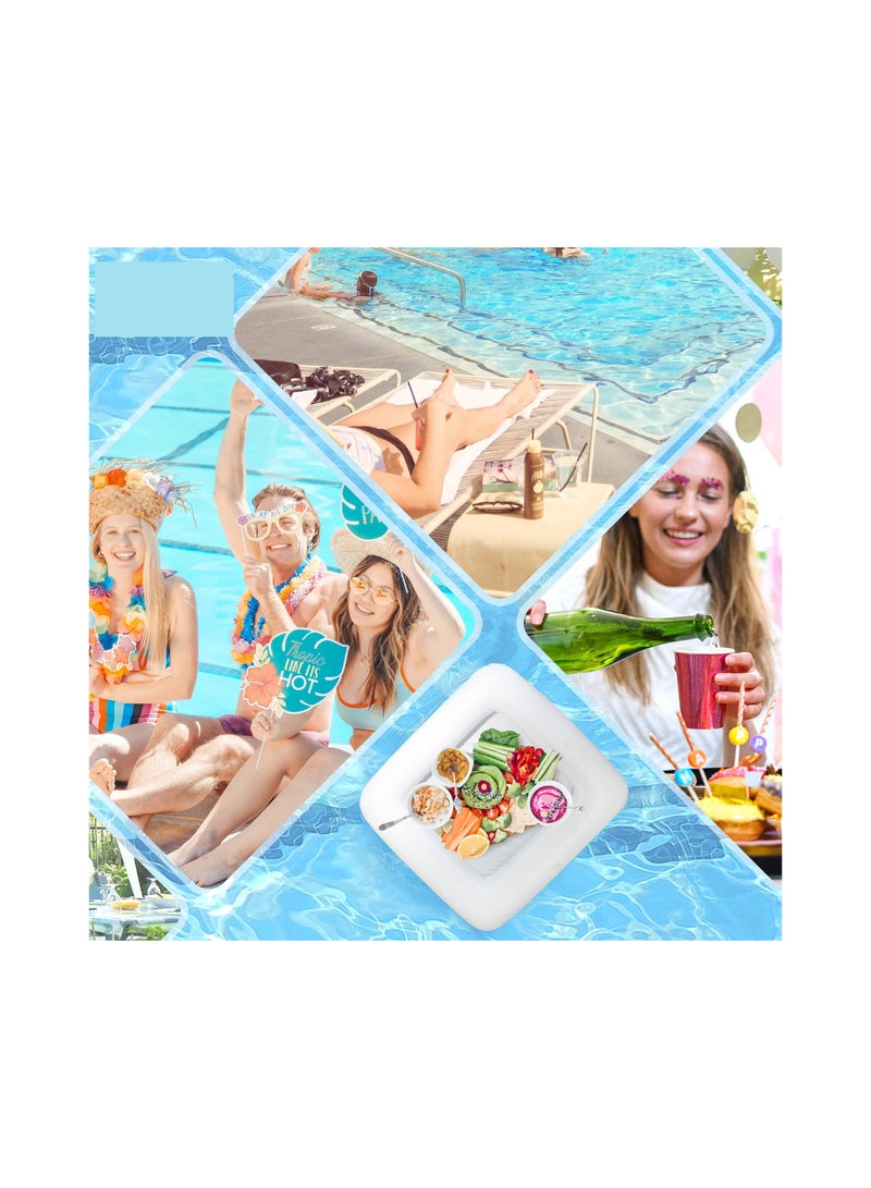 Zikra Inflatable Ice Serving Buffet Bar with Drain Plug, Salad Food & Drinks Tray for Party Picnic & Camping, Salad Picnic Ice Food Server, with Drain Plug, Hawaiian Party Supplies (Pack of 1)(+Inflator) - Image 4