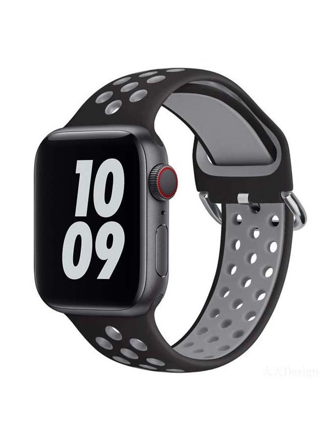 NIBEMINENT Replacement Band For Apple Watch Series 6/SE/5/4/3/2/1 40/38mm Black/Grey - Image 2